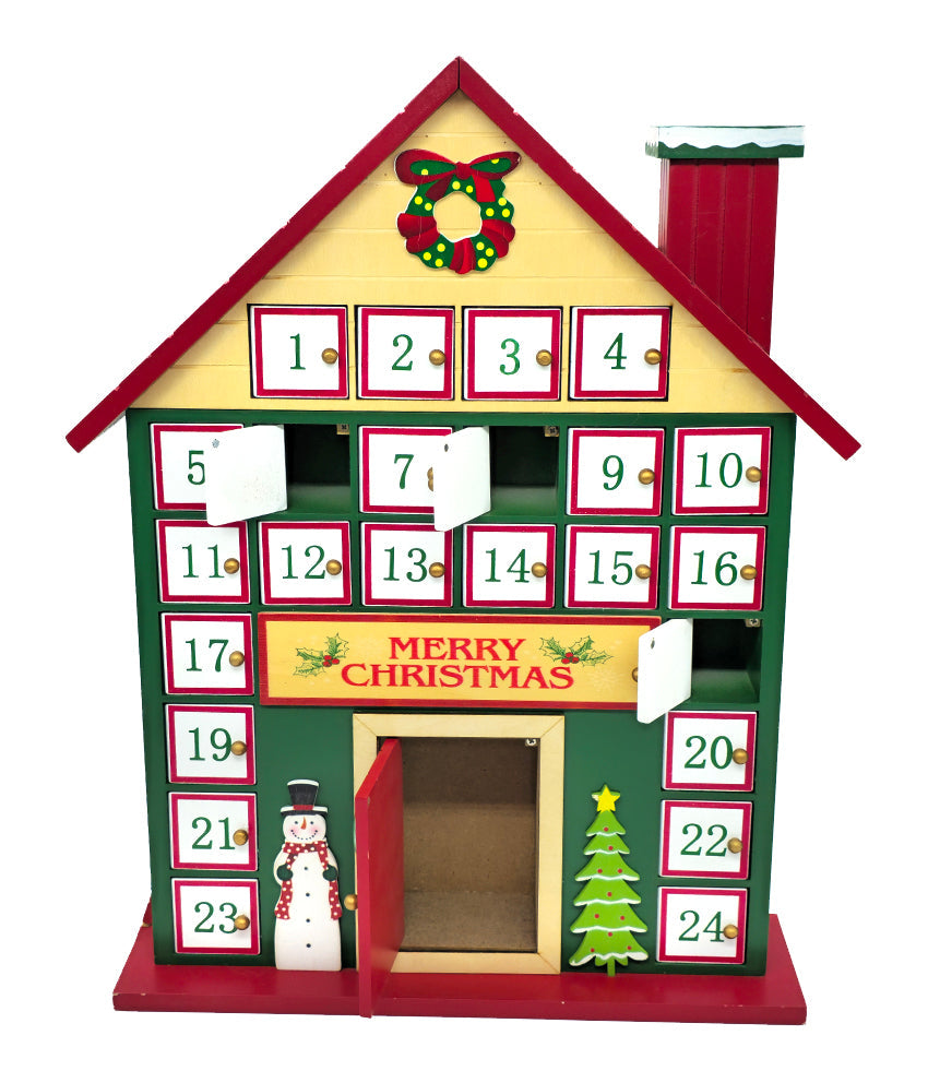 Christmas Cottage Wooden Advent Calendar Wizardi F07M6-17-1