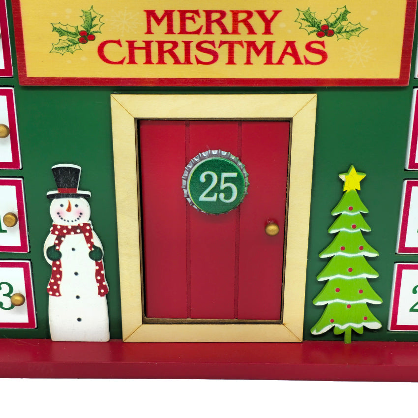 Christmas Cottage Wooden Advent Calendar Wizardi F07M6-17-2