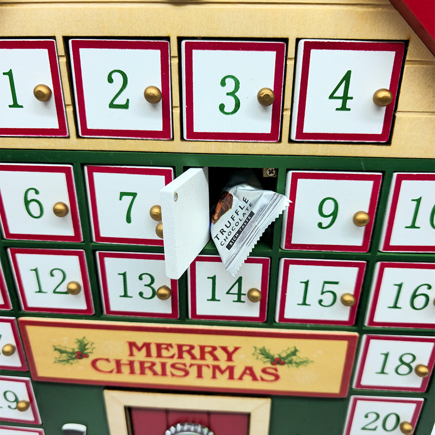 Christmas Cottage Wooden Advent Calendar Wizardi F07M6-17-4