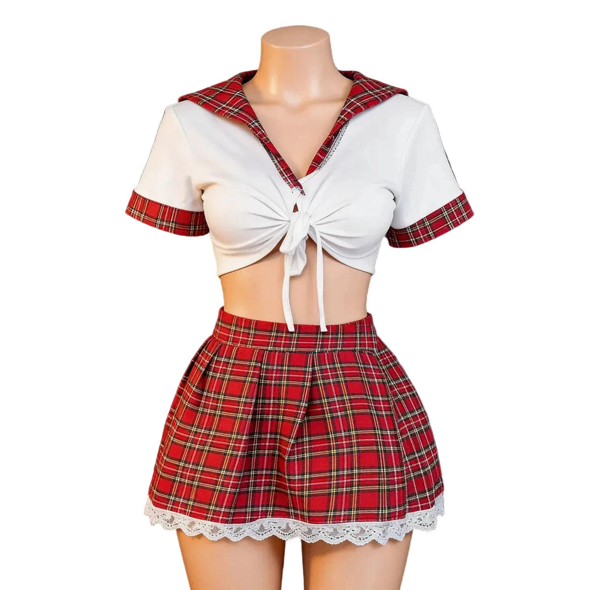 Red Sexy Lingerie Woman Porno Underwear Sexy Dress Student Cosplay