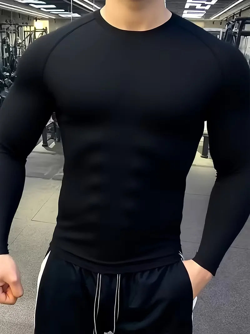 Muscle shaping men's compression tight top T-shirt, high elasticity