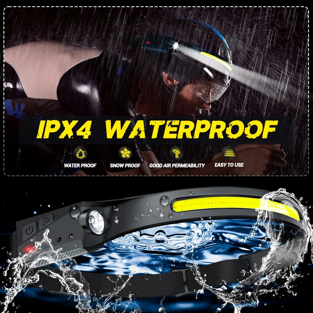 1/2/3PCS LED Induction Headlamp Camping Search Light USB Rechargeable