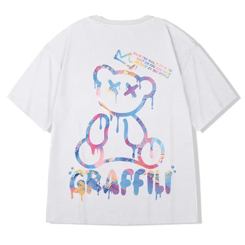 Bluzka wzory Oversized Korean T-shirt Loose Summer Enlarged Round
