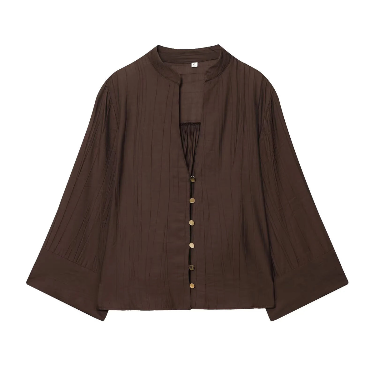 Autumn new women's loose and simple V-neck long sleeved shirt with