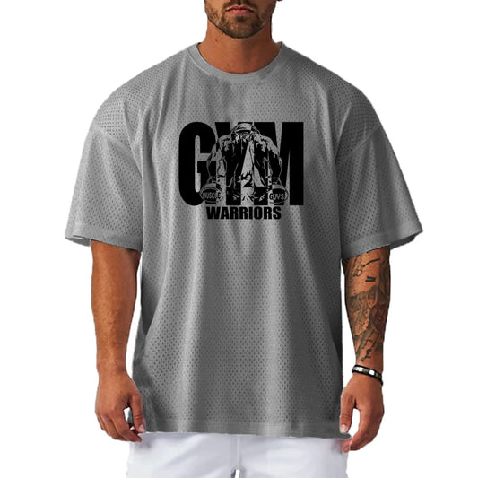 Oversized Loose Men's Casual Sport T-Shirt Gym Bodybuilding Fitness
