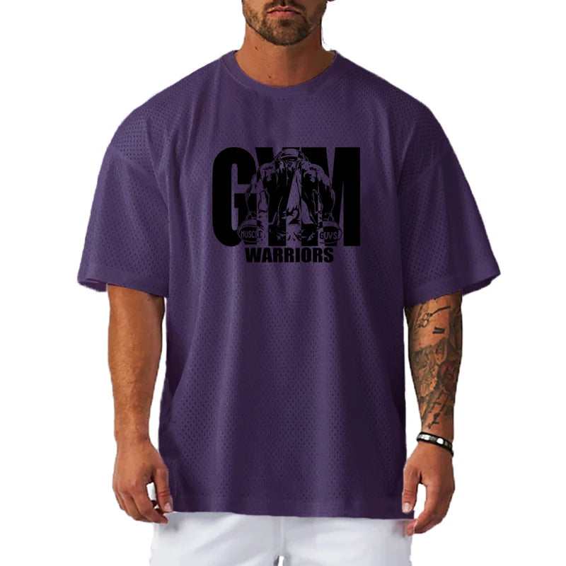Oversized Loose Men's Casual Sport T-Shirt Gym Bodybuilding Fitness