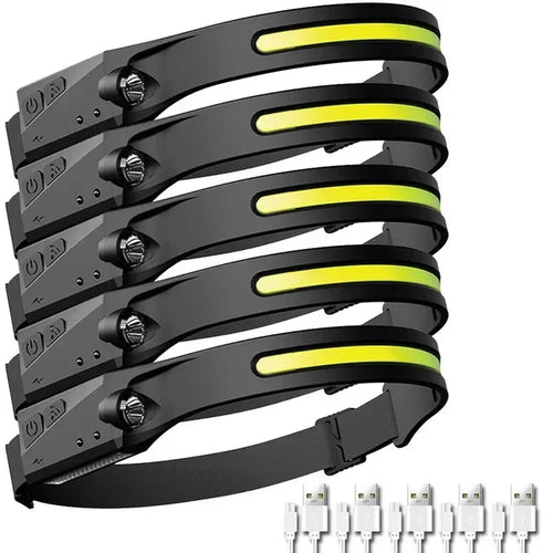 1/2/3PCS LED Induction Headlamp Camping Search Light USB Rechargeable