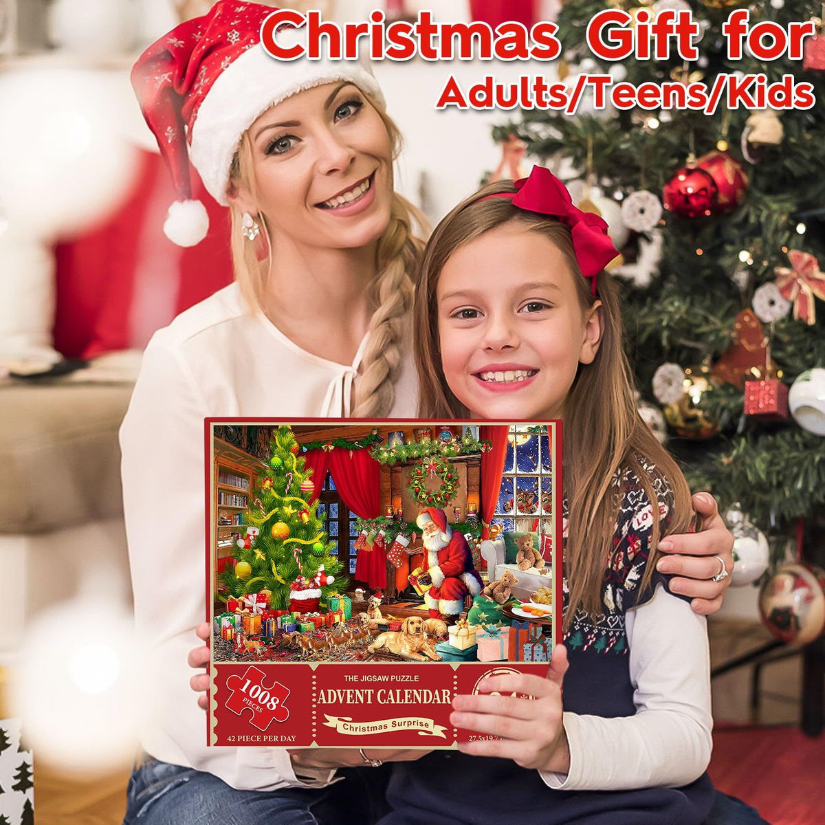 Christmas Holiday Advent Calendar, Puzzle Retro Educational Toys, Winter Holiday Puzzle Christmas Surprise Gift for Kids and Adults-1