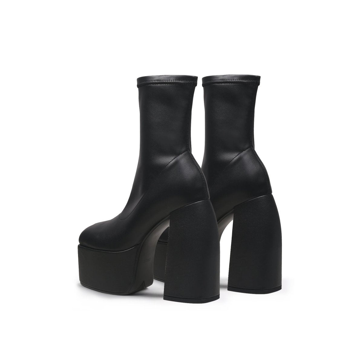 Rising Black Leather Platform Boots-3