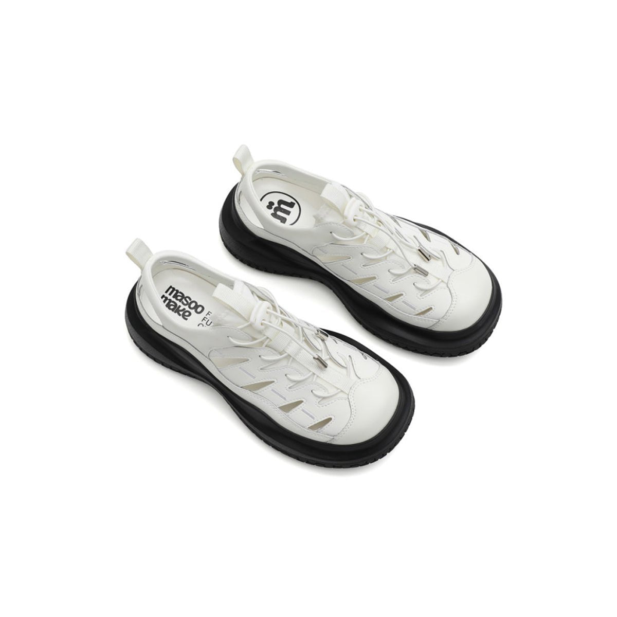 Women's Cutout Platform Sandal Sneakers – White-2
