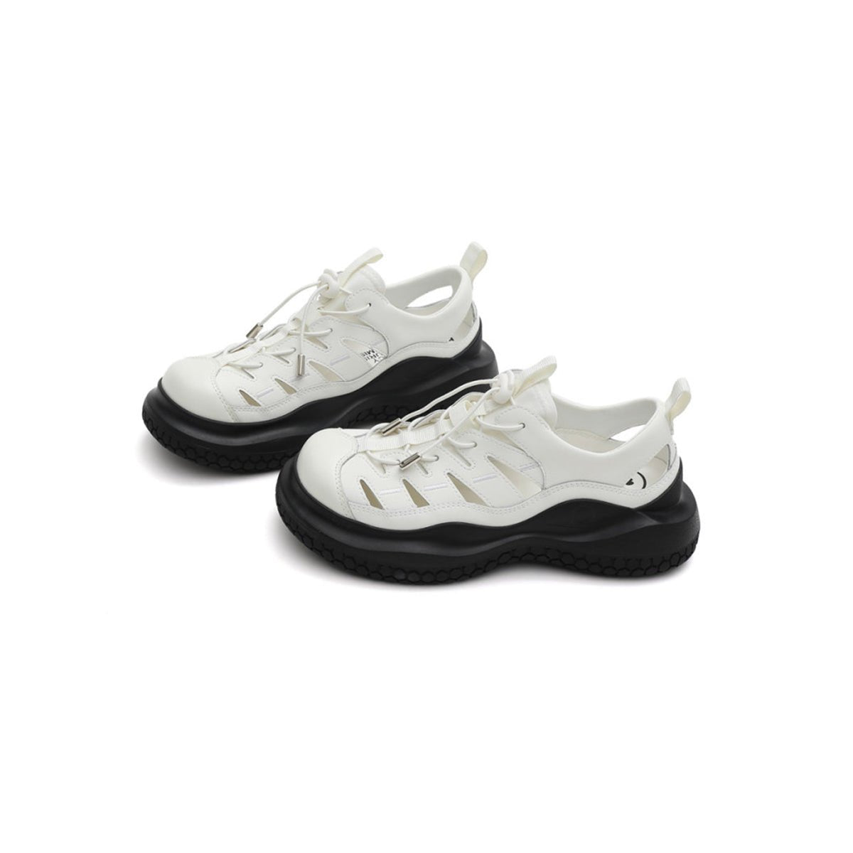 Women's Cutout Platform Sandal Sneakers – White-3