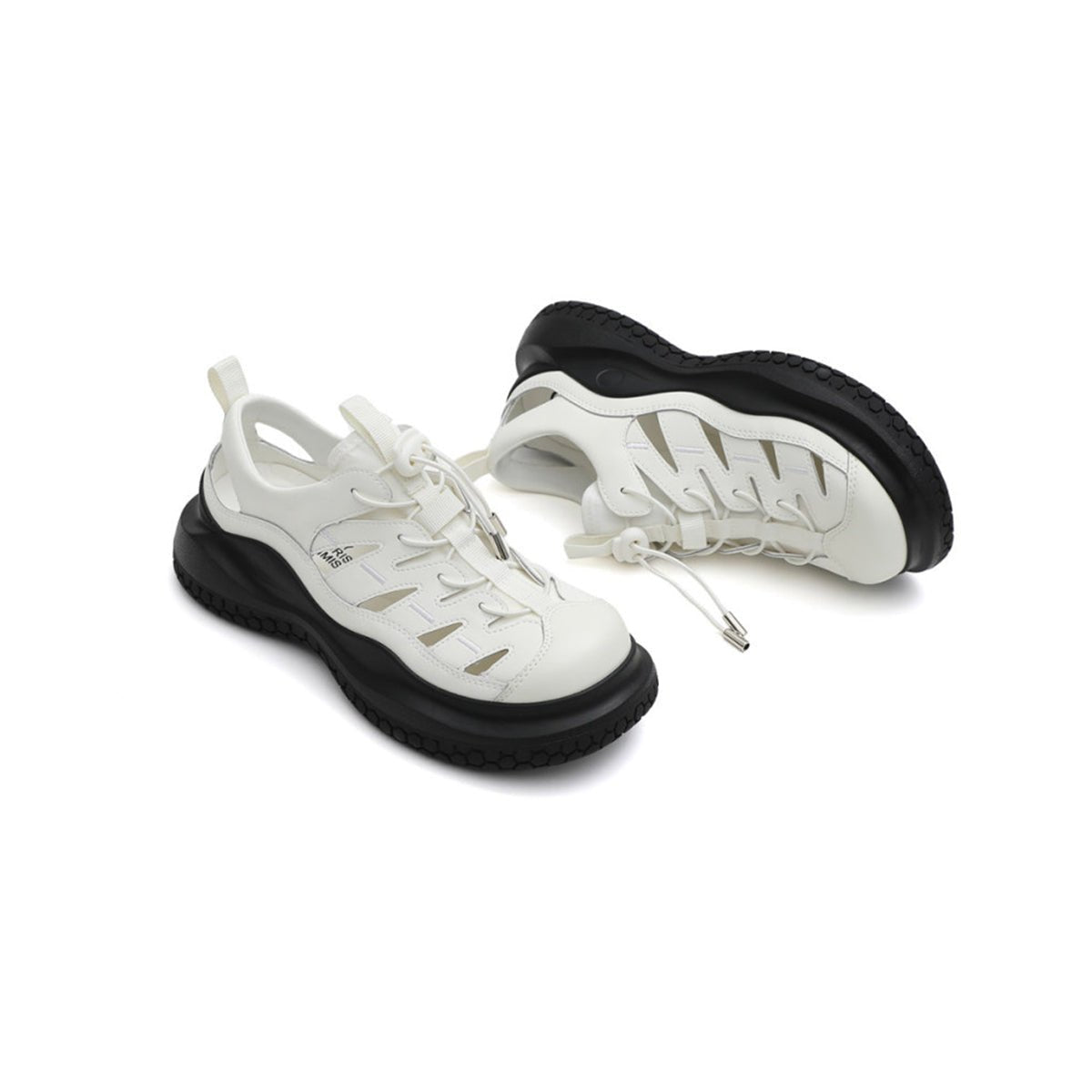 Women's Cutout Platform Sandal Sneakers – White-4