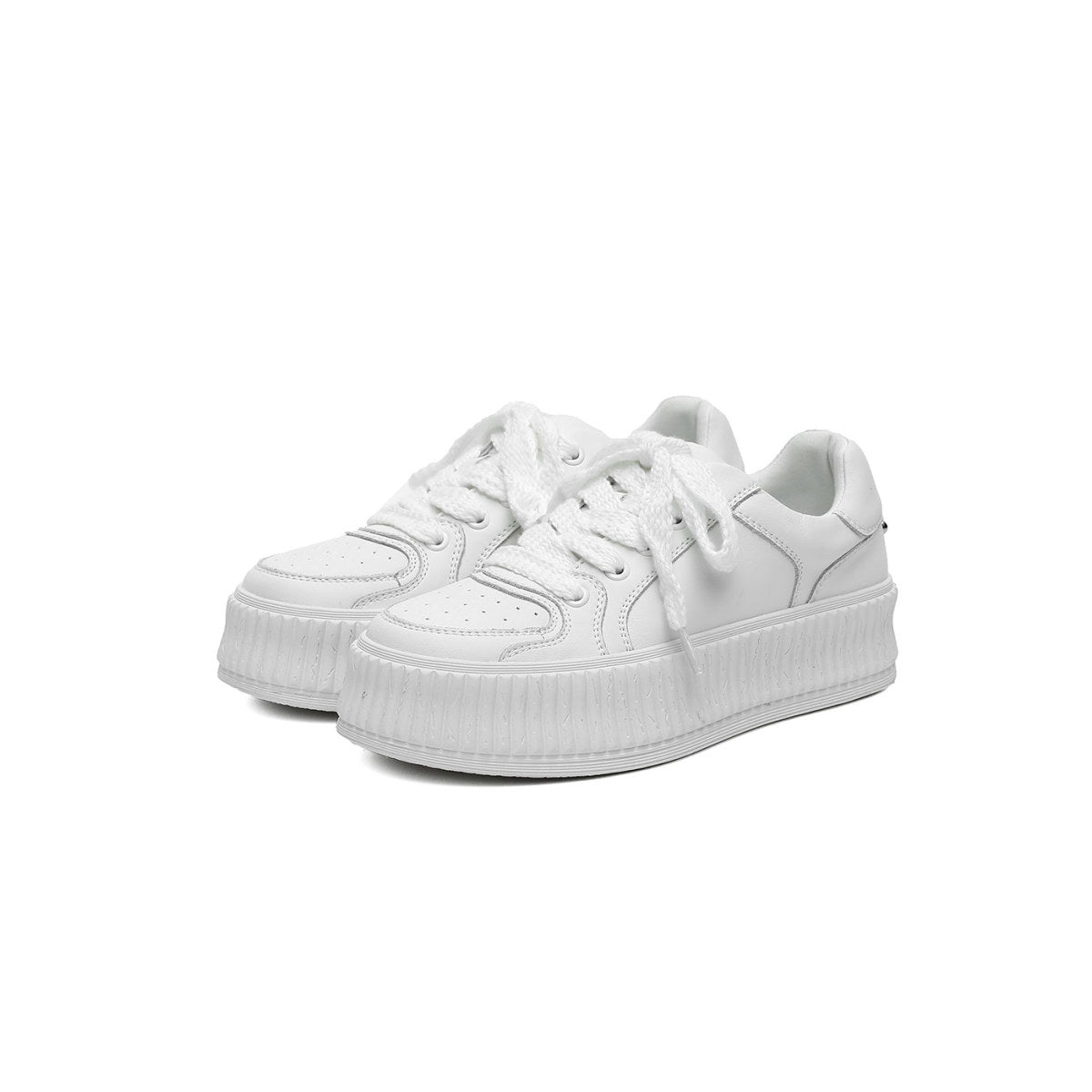 Women's Minimalist Platform Sneakers – White Leather-1